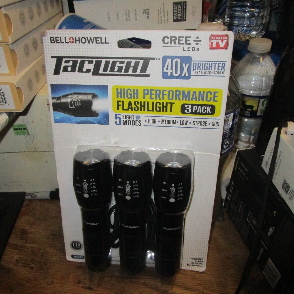 Bell + Howell Taclight High-Powered Tactical Flashlight 3 Pack
